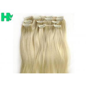 China Bright Blonde Synthetic Human Hair Extensions No Chemical Processed Virgin Hair supplier
