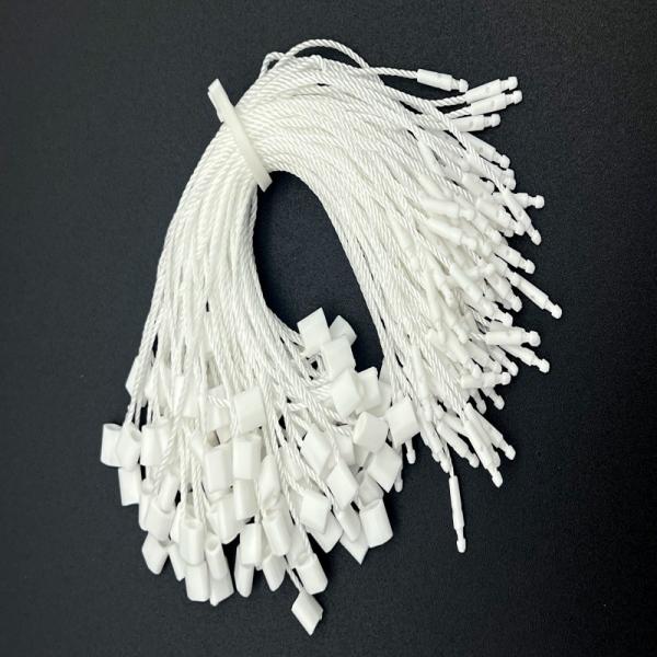 Garment White Polyester Security Loop Plastic Tag Fastener Universal