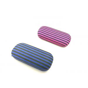 Stripe Mircofiber Cloth Hard Eyeglass Case Iron Hard Sided Eyeglass Case