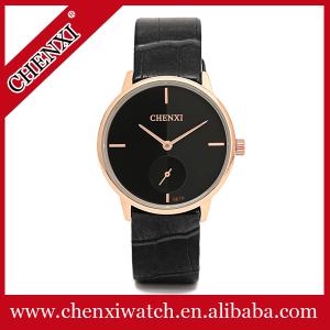 China 5 Colors in Stock Black White Brown Couples Watch for Lover Birthday Gift Watches Man Rose Gold Leather Watches Men supplier