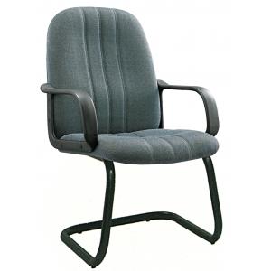 China Non Rolling Gey Fabric Office Chairs For Meeting Room Tube 1.0 Foot supplier