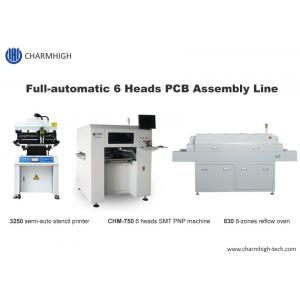 China 6 Heads SMT Production Line 13000cph Screen Printer 3250, CHM-750 Auto Nozzle Changer supplier