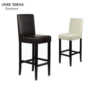 Black Leather Bar Stools With Backs Leather Counter Height Chairs 41x41x110cm