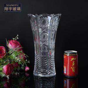 proveedor de cristal claro de la venta al por mayor de China de los floreros Sun de la cortina de los 29CM alto del florero alto del modelo
