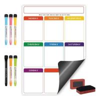 China Colorful Fridge Magnet Sticker 17 X 11 16 X 12 Meal Planner Dry Erase Removable Monthly Planner on sale