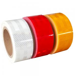 China Micro Prismatic Reflective Conspicuity Tape White ,  Truck Car Yellow Reflective Stickers supplier