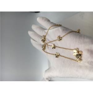 18k Yellow Gold Necklace With Round Diamonds , 9 Flowers Van Cleef Frivole Necklace