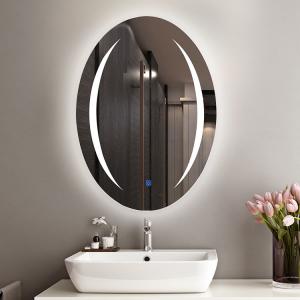 Wall Aluminum Oval LED Bathroom Mirror Hotel Decorative Oval Vanity Mirror With Lights
