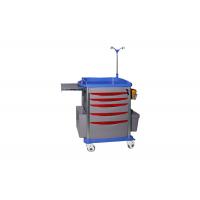 China Plastic Medical Trolley With Drawers , 4 Wheels Mobile Hospital Utility Cart on sale