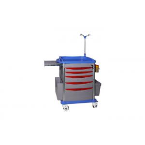 China Plastic Medical Trolley With Drawers , 4 Wheels Mobile Hospital Utility Cart supplier