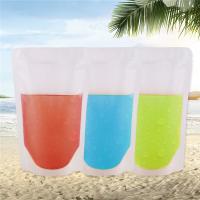 China Zipper Reusable Clear Drinking Beverage Bag / Transparent Plastic Bag For Cocktail on sale