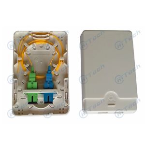 China Material branco do ABS dos núcleos dos portos 2 da caixa 2 do divisor da cor FTTH com porta retrátil supplier