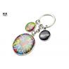 Round Shaped Metal Key Ring With Cute Epoxy Sticker Logo For Key Holder