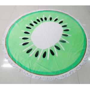 cheap wholesales diameter 150cm reactive printed round beach towel with tassels