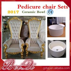 China high back wedding chairs king throne pedicure chair foot spa equipment furniture supplier