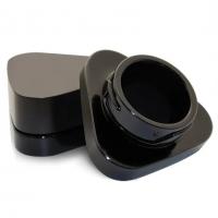 China 5ml 9ml Black Clear Childproof Glass Cosmetic Container Square Triangle Hexagon Eye Cream With Lid on sale