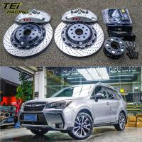 China Front Big Brake Kit 4 Piston Caliper With 355x28mm Rotor BBK Auto Brake System For Subaru Forester 18 Inch Car Rim on sale