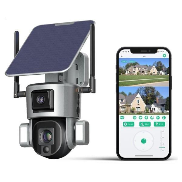 Dual Linkage Motion Detection Solar Powered Wifi Security Camera 4K