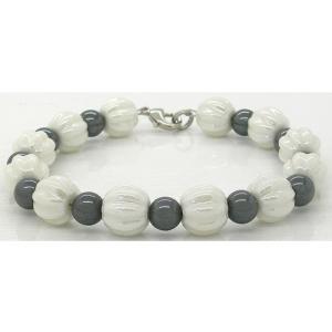 China Custom different colours energy bead negative ion, far infrared ceramic bracelet supplier