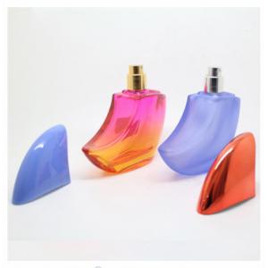 50ml moon shape 50 ml glass perfume bottle with various color cap