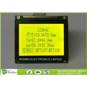 China 128x64 STN Yellow Green Positive Graphic LCD Module Lightweight With 6800 Interface supplier