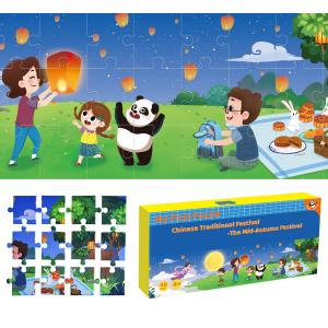 Moon Cake Story Mid-Autumn Festival Floor Puzzle Toys For Kids