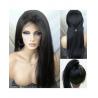 Straight Natural Black 100% Premium Virgin Human Hair Lace Front Wig 180%
