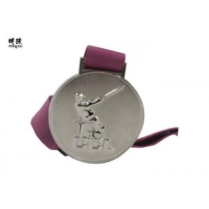 Golf Event Award Design Medals Customized Silver Plating , Zinc Alloy Medal Round Shaped