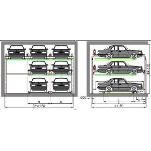 Three Level Puzzle Automated Parking Garage , Garage Lift System 380V 50HZ