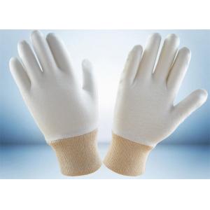 mens white cotton industrial work gloves with knit wrist heavy duty designing service mass production free mould cost