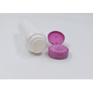 White Body Cylinder PE Plastic Bottle For Powder 50ml 250ml Pink Cap