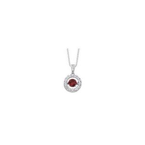 Colors in Rhythm Necklace Garnet/White Topaz Sterling Silver