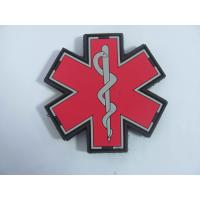 China Pantone 10C Medical logo  2D or 3D PVC Patch with Velcro Attachment on sale