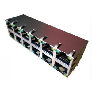 China Multi Port Stacked Shielded RJ45 Lan Jack 2x6 Port 8P8C LAN 10 / 100BaseT supplier