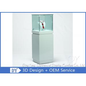 China OEM Square White Glass Jewelry Display Cases / Lockable Jewellery Display Cabinet supplier