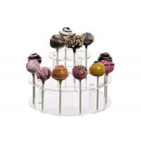 China Round 3 Layer Acrylic Cake Stand , Clear / Black Acrylic Candy Display on sale