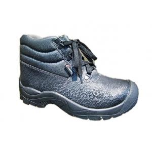 China Black Men Buffalo Leather Safety Toe Work Shoes With Steel Toe supplier