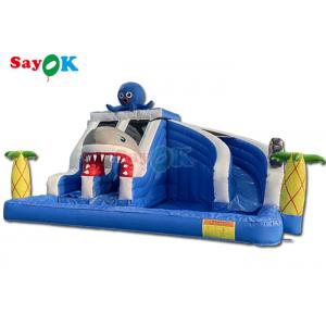 Amusement Park Inflatable Slide With Pool 19.7ft  Giant Inflatable Shark Water Slide For Kids