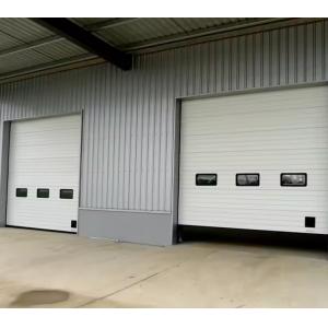 Steel Overhead Sectional Door With Safety Edge Weather Sealed Panels Noise Reduction / Photocell