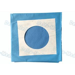 China Blue Surgery Sterile Disposable Drapes With Circle Hole / Adhesive Tape supplier