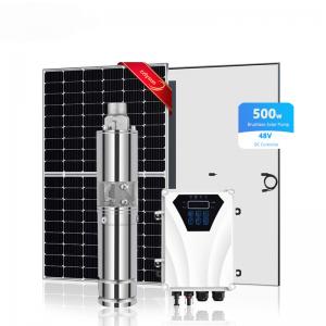 Best price complete submersible borehole deep well water pumps kit dc solar pump with solar panel