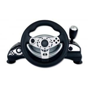 China Dual Vibration Wired Large PC Game Racing Wheel With Adjustable Sensitivity supplier