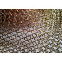 China 7mm Stainless Steel Ring Mesh Curtain Brass Color For Architecture on sale