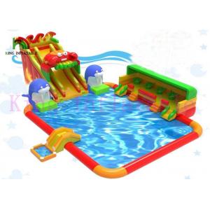 Large Inflatable Water Playground Sea Animal Theme Multi Play Slides with pool