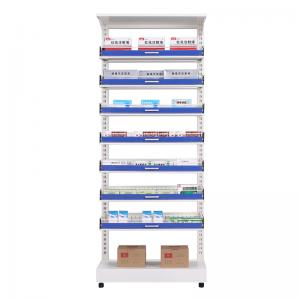 Medical Show Metal Sheet Storage Rack , Hospital Pharmacy Drugstore / Grocery Storage Rack