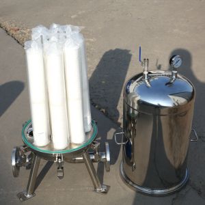 China Stainless Steel Cartridge Filter Housing with 0.6Mpa Working Pressure and 0.2 μm Filtration Precision for Liquid Filtration wholesale