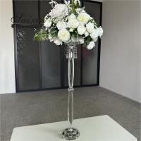 China Modern Wedding Flower Stand Crystal Floral Pillar Stand Table Decoration on sale