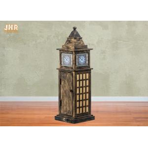 China Tower Shape Tabletop Lamp Antique Wooden Tower Sculpture Decorative Lamp Bronze Color supplier
