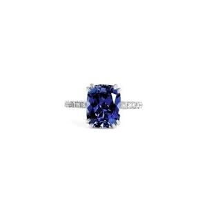 Selena 4ct Cushion Cut Blue Sapphire Engagement Ring For Women