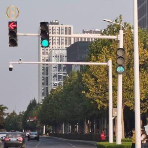 Octagonal Galvanized Traffic Light Pole 6M With 14M Cantilever L Type